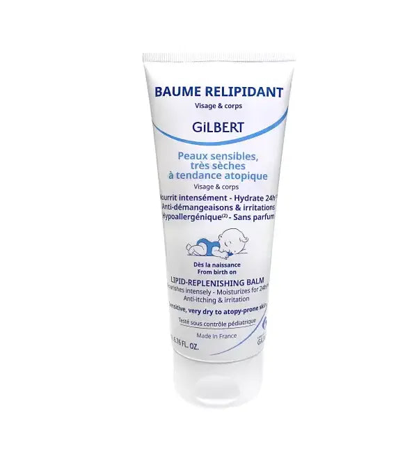 Gilbert : baume Relipidant visage et corps au beurre de karité 200ml - Produit bébé Kidilo disponible sur kidilo.ma, site officiel au Maroc