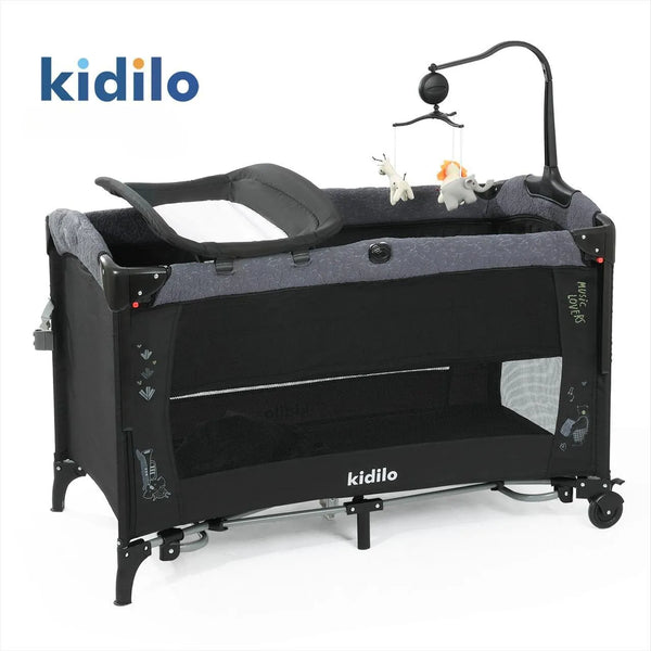 Lit parc cododo confortable en Noir – Kidilo - Produit bébé Kidilo disponible sur kidilo.ma, site officiel au Maroc