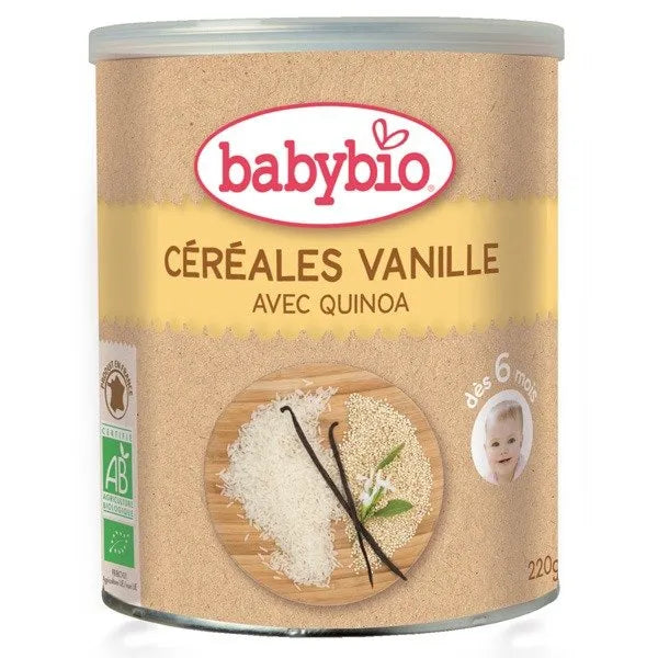 Babybio Céréales vanille 220G – dès 6 mois - Produit bébé Kidilo disponible sur kidilo.ma, site officiel au Maroc
