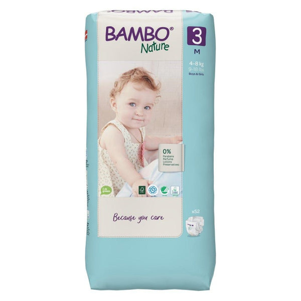 Couches bébé Bambo Nature : Protection et Confort taille 3 (4-8 kg), 52 unités - Produit bébé Kidilo disponible sur kidilo.ma, site officiel au Maroc