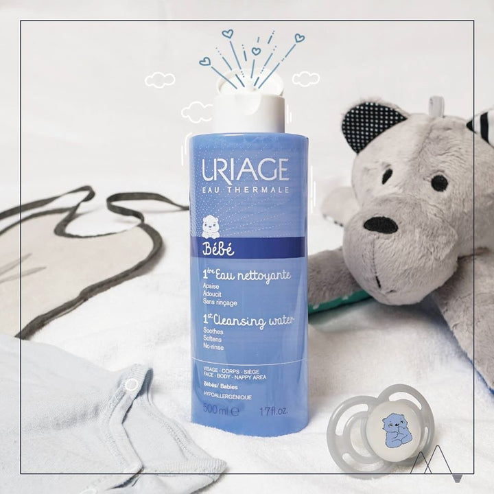 1ère eau nettoyante bébé visage corps et siége 500ml - Uriage - Produit bébé Kidilo disponible sur kidilo.ma, site officiel au Maroc