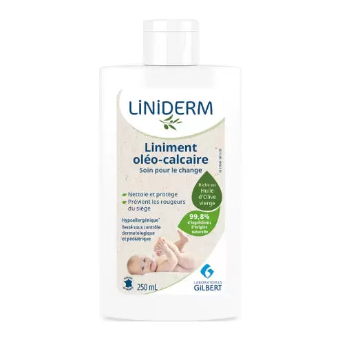 Gilbert Liniderm Liniment Oléo-Calcaire - 250 ml - Produit bébé Kidilo disponible sur kidilo.ma, site officiel au Maroc