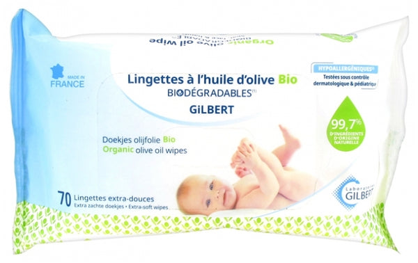 Lingettes à l’huile d’olive Bio - Gilbert - Produit bébé Kidilo disponible sur kidilo.ma, site officiel au Maroc