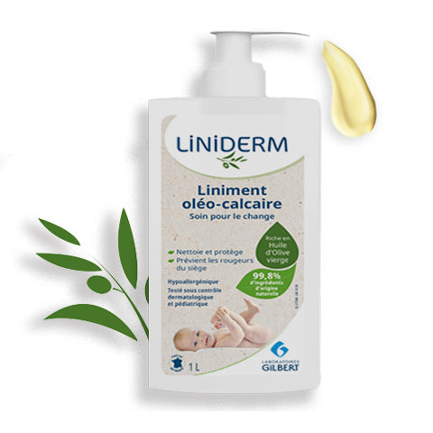 Gilbert Liniment Liniderm Oléo-Calcaire - 1 L - Produit bébé Kidilo disponible sur kidilo.ma, site officiel au Maroc