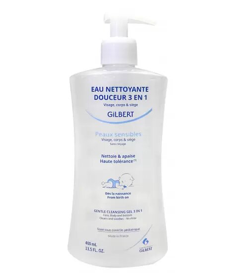 Eau nettoyante douceur 3en1 / 400ml - Gilbert Neutraderm - Produit bébé Kidilo disponible sur kidilo.ma, site officiel au Maroc