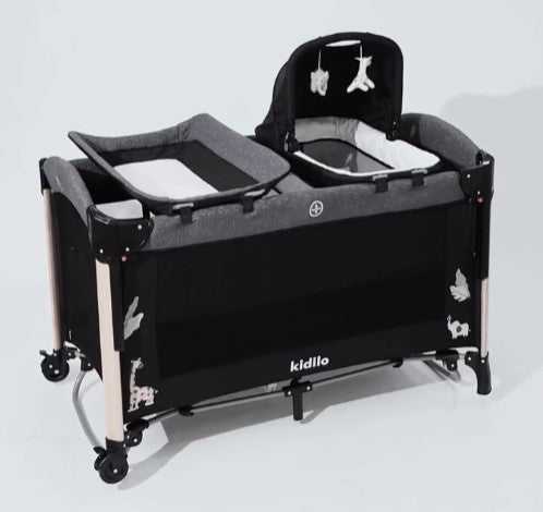 Lit Cododo Multifonction avec Couffin deluxe Noir – Kidilo - Produit bébé Kidilo disponible sur kidilo.ma, site officiel au Maroc