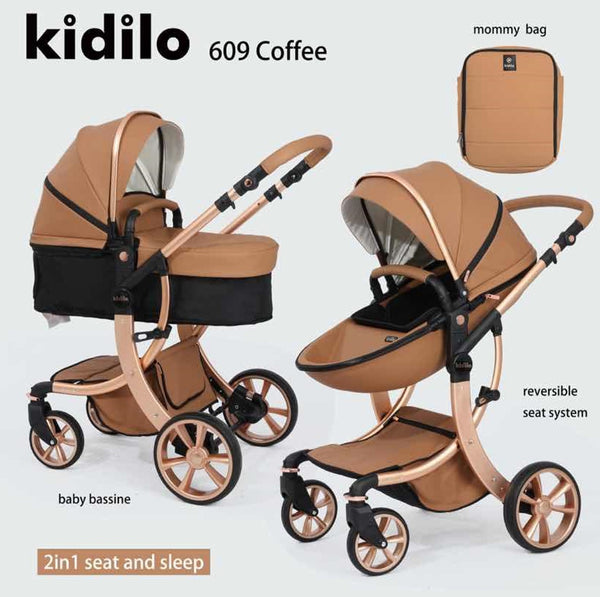 Poussette naissance évolutive Duo Landau Coffée - Kidilo - Produit bébé Kidilo disponible sur kidilo.ma, site officiel au Maroc