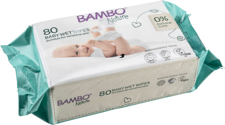 Lingettes Water wipes 80pcs Bambo Nature sans parfum - Produit bébé Kidilo disponible sur kidilo.ma, site officiel au Maroc