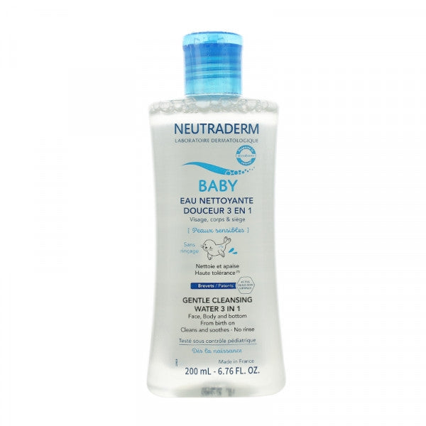 Neutraderm Baby Eau nettoyante douceur 3en1 /200ml - Gilbert - Produit bébé Kidilo disponible sur kidilo.ma, site officiel au Maroc