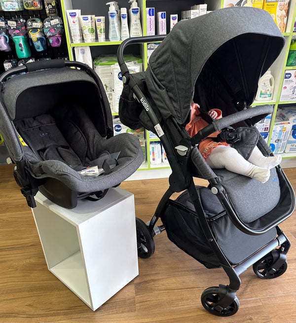 Poussette Réversible + Maxi Cosi + Sac à langer Deluxe en Gris foncé- Kidilo - Produit bébé Kidilo disponible sur kidilo.ma, site officiel au Maroc