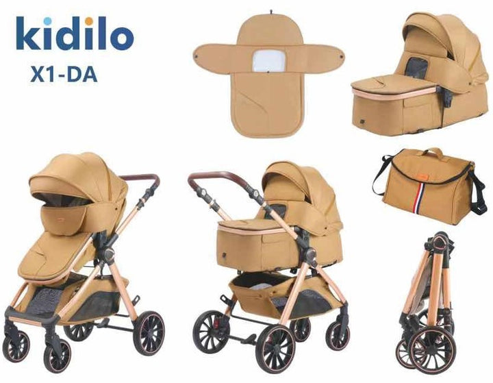 Poussette 2en1 réversible + sac a langer – kidilo - Produit bébé Kidilo disponible sur kidilo.ma, site officiel au Maroc