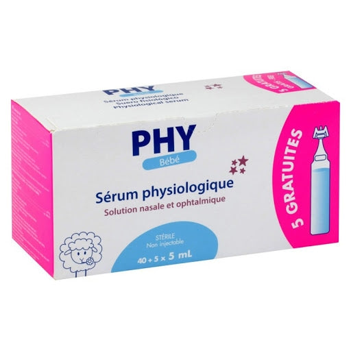 Sérum physiologique 5ml boite de 40+5 unidoses gratuites - Gilbert - Produit bébé Kidilo disponible sur kidilo.ma, site officiel au Maroc